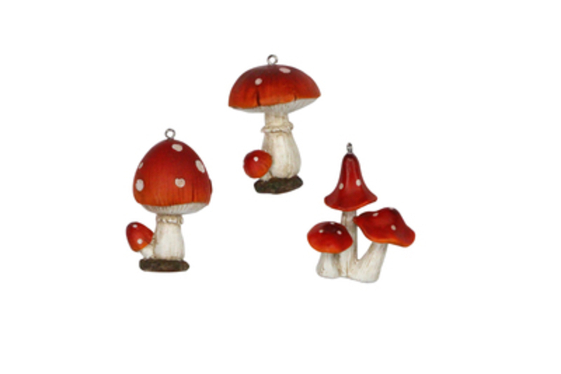 Choice of 3 Toadstools Christmas Hanging Decoration Decorative Toadstool Christmas Tree hanging decoration by Gisela Graham would look lovely on your tree this Christmas. Choice of 3 - If you have a preference please specify when ordering. This fesive toadstool ornament by Gisela Graham will delight for years to come. It will compliment any Christmas Tree and will bring Christmas cheer to children at Christmas time year after year. Remember Booker Flowers and Gifts for Gisela Graham Christmas Decorations. Please note this is not a set of 3 - there is a choice of 3 different designs.